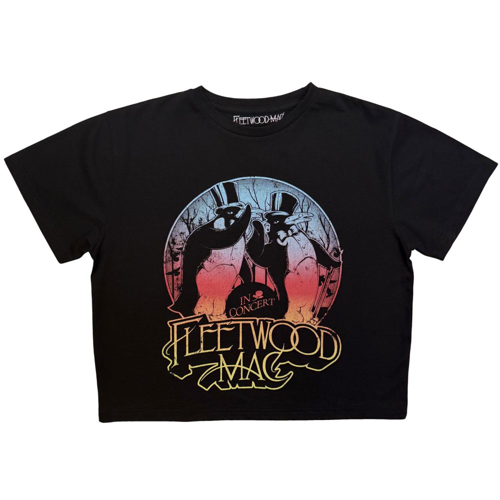 Fleetwood Mac - Gradient Penguins Crop top - Black
